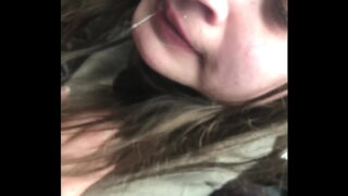 Lesbian best friend gets face fucked on car ride